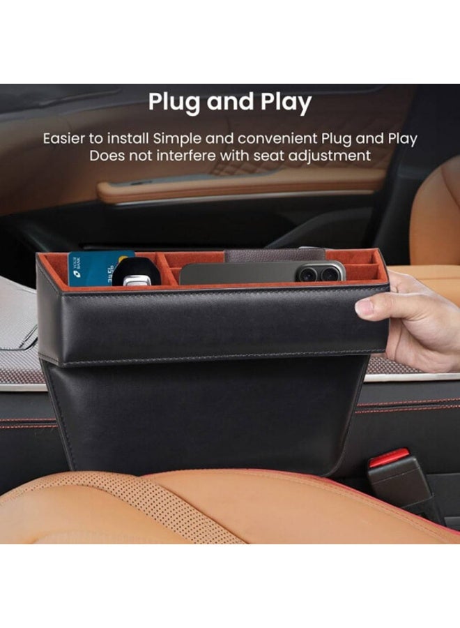 زد هيوز منظم فجوة مقعد السيارة الفاخر من ZHUSE - صندوق تخزين فاخر من الجلد - Image 2